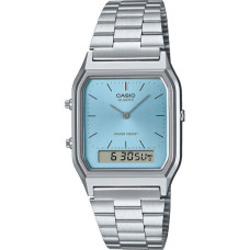 Casio Vintage AQ-230A-2A1MQYES – Ανδρικό Ρολόι Διπλής Ένδειξης Ατσάλινο Μπρασελέ